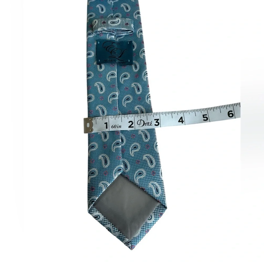 English Laundry Teal and Red Paisley Tie - Picture 4 of 5